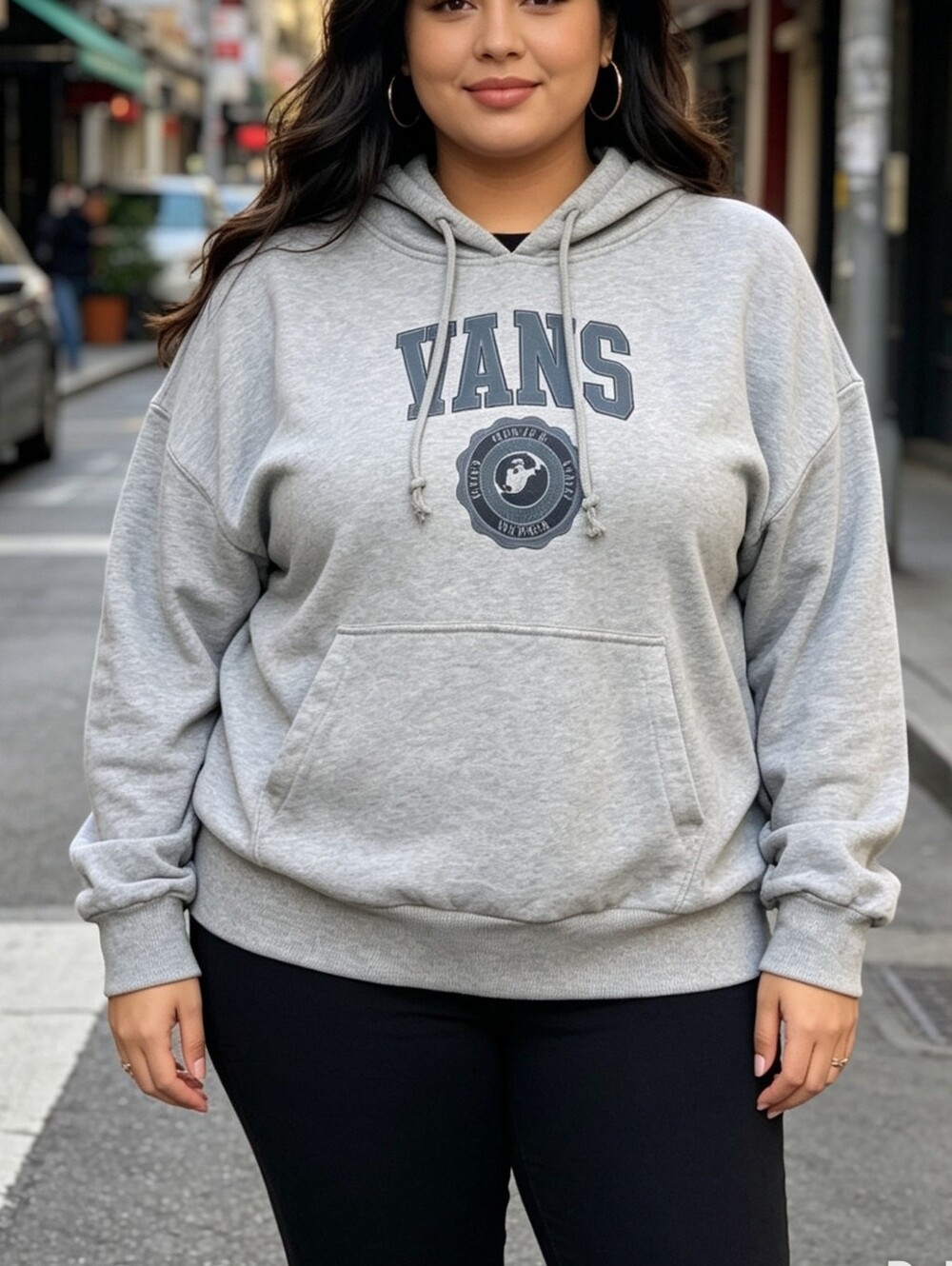 Vans Light Gray Pullover Hoodie XL NWT Oversized Graphic Sweatshirt Streetwear